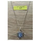20' STERLING SILVER BLUE GEMSTONE NECKLACE
