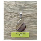 16' STERLING SILVER RHODOCHROSITE NECKLACE