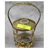 6.5' ART NOUVEAU FILIGREE GOLD TRINKET BOX