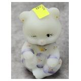 3.5' FENTON GLASS PAINTED BEAR