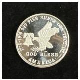 One Ounce Silver Round: God Bless America