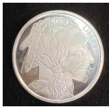 One Ounce Silver Round: Buffalo/Indian #6
