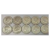 (10) Bicentennial Kennedy Half Dollars