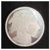 One Ounce Silver Round: Buffalo/Indian #2