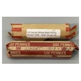 (2) Rolls of Wheat Pennies