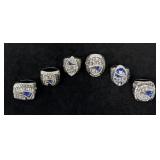 (6) Replica New England Patriots Super Bowl Rings