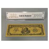 $5 US Gold Plated Banknote
