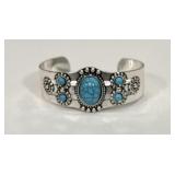 Sterling Silver Bracelet w/ Turquoise Style Stones