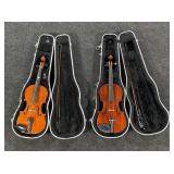 (2) Violins w/ Cases (READ DESCRIPTION)