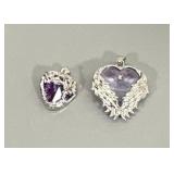 (2) Heart Pendants
