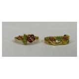 (2) 14k Gold Plated Fashion Rings