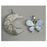 (2) Opalescent Pendants