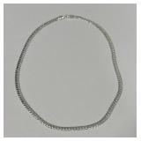 Flat Herringbone Sterling Silver Necklace