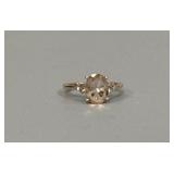 Rose Gold Style Oval Pink Moissanite Ring