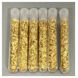 (6) Vials of Gold Foil Flakes
