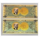 (2) Donald Trump 24k Bitcoin 100