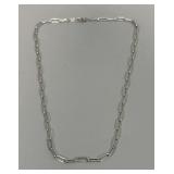 Paper Clip Style Sterling Silver Necklace