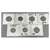 (7) Buffalo Head &  V-Nickels