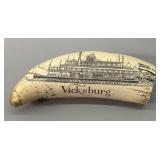 Vintage Reproduction Scrimshaw Whale Tooth