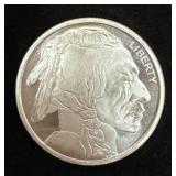 One Ounce Silver Round: Indian/Buffalo #1