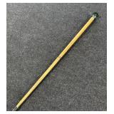 Vintage Pool Cue Walking Stick w/ Glass Knob Top