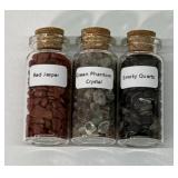 (3) Small Jars of Semi-Precious Gemstones