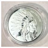 One Ounce Silver Round: Indian Princess