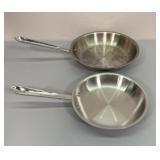 (2) All Clad D3 Stainless Steel Frying Pans