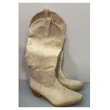 Ladies Tan Suede Cowboy Boots