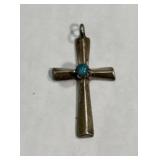 Sterling Silver & Turquoise Cross Pendant