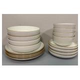 New Over & Back 16-piece Dinnerware Set: Cream