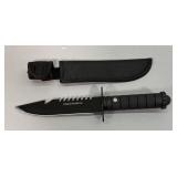 Black Fixed Blade Knife W/ Sheath