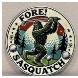 Metal Bigfoot Golf Sign