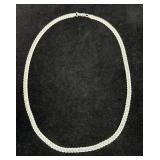 Sterling Silver Plated Flat Necklace