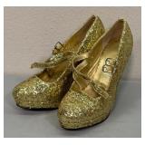 Ladies Gold Sparkle Heels