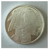 One Ounce Silver Round: Indian/Buffalo