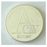 One Ounce Silver Round: Flag/Pick Ax
