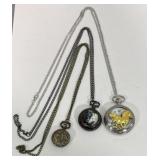(3) Horse Themed Pocket Watches