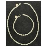 Silver Plated Matching Necklace & Bracelet