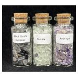 (3) Jars of Semi-Precious Gemstones