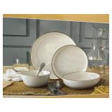 New Over & Back 4-Place Setting Dish set: Cream
