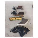Set of 3 knives w/ sheaths