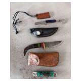 Set of 3 knives w/ sheaths