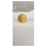 10k gold ring with a 1856 gold 2 1/2 dollar coin. Jeweler has confirmed it is an authentic coin. Weighs about .12 oz total weight 11.3 grams