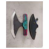 Chopping knife w/ 6” blade and sheath has some rust on handle