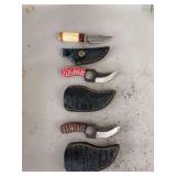 Set of 3 knives with sheathes