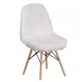 $104 Shaggy Dog White Accent Chair