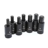 $37 1/2 in. Drive Hex Bit Impact Socket Set MM (7-