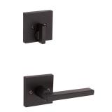 $160 Kwikset San Clemente Matte Black Handleset Ri