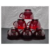 Set of 6 Anchor Hocking Royal Ruby Punch Cups